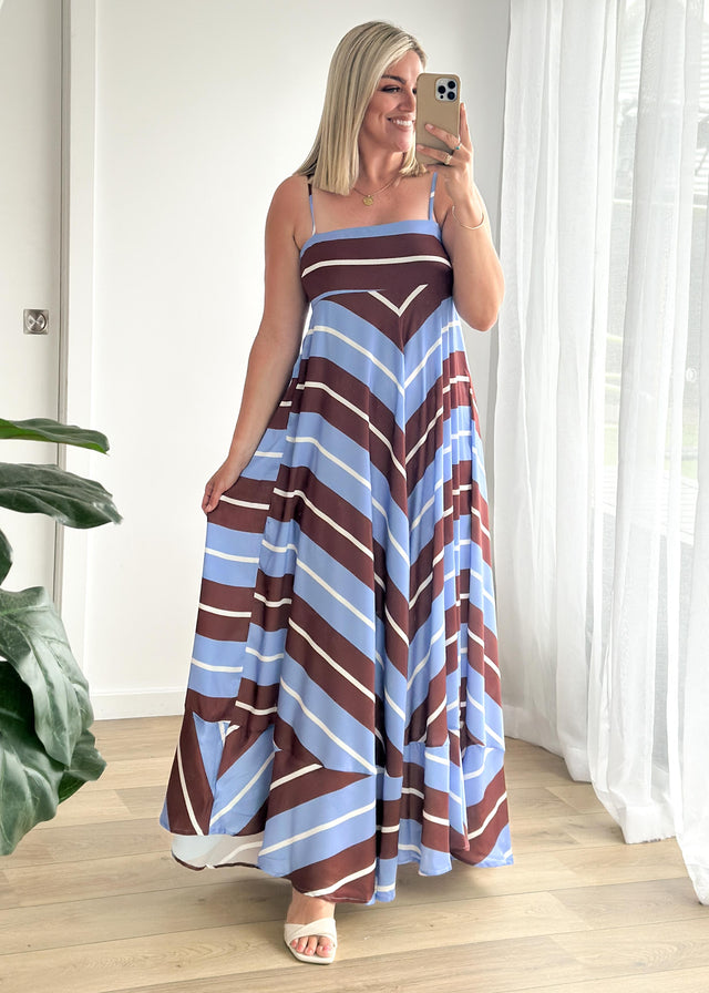 Elide Maxi Dress - Blueberry Choc