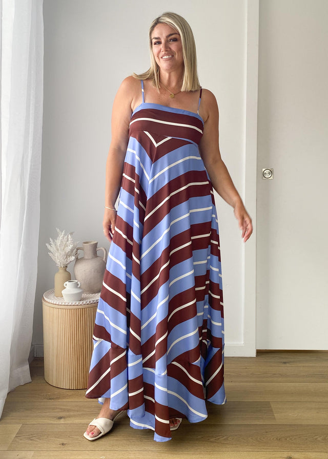 Elide Maxi Dress - Blueberry Choc