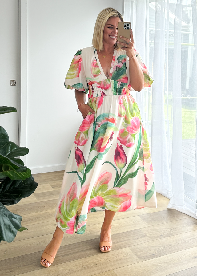 Abbey Maxi Dress - Pink Orchid