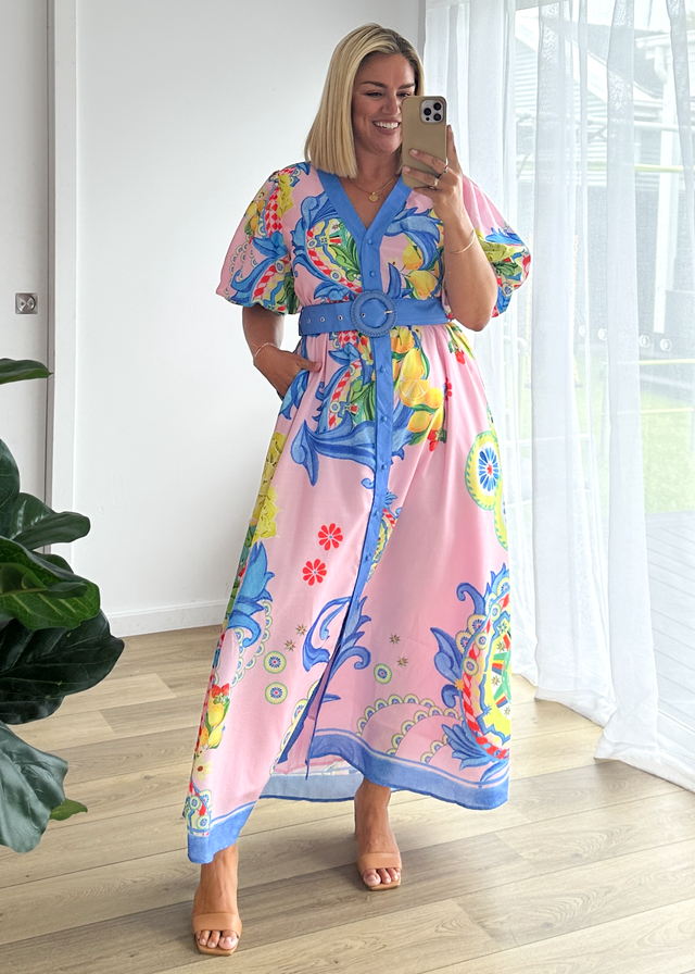 Ambre Maxi Dress - Sicily Print