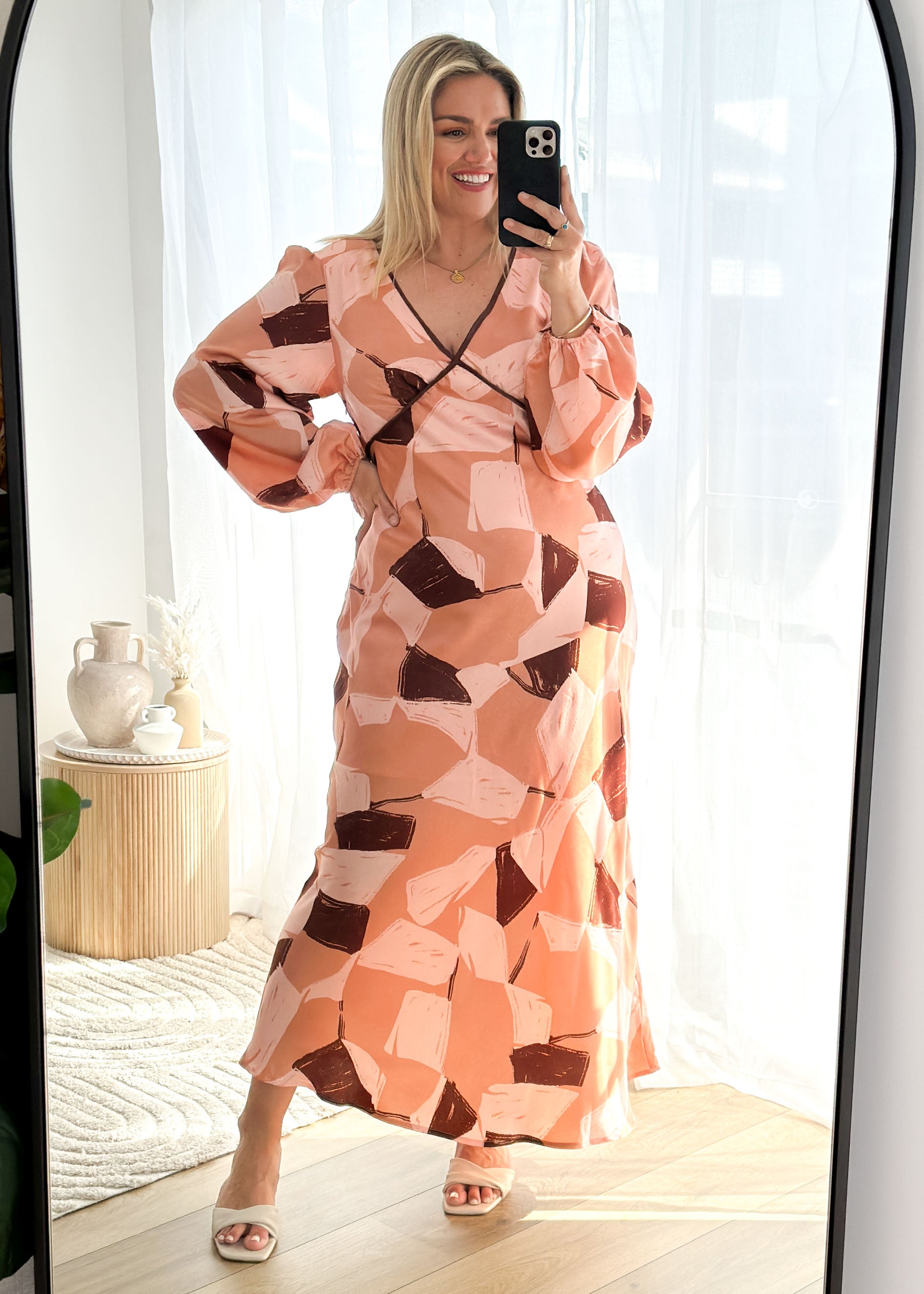 Taliya Maxi Dress - Blush Geo