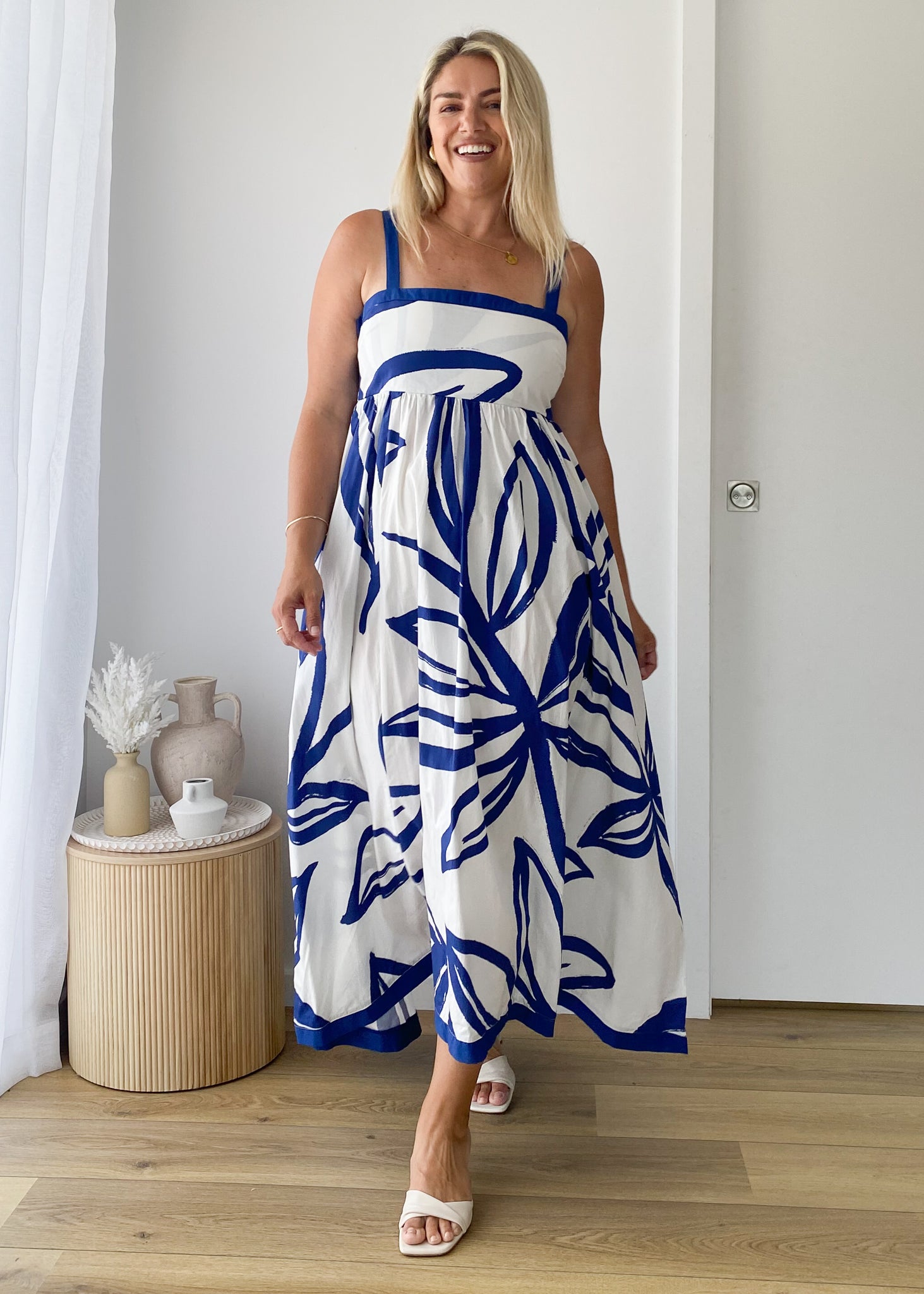 Jaiki Maxi Dress - Navy Leaf