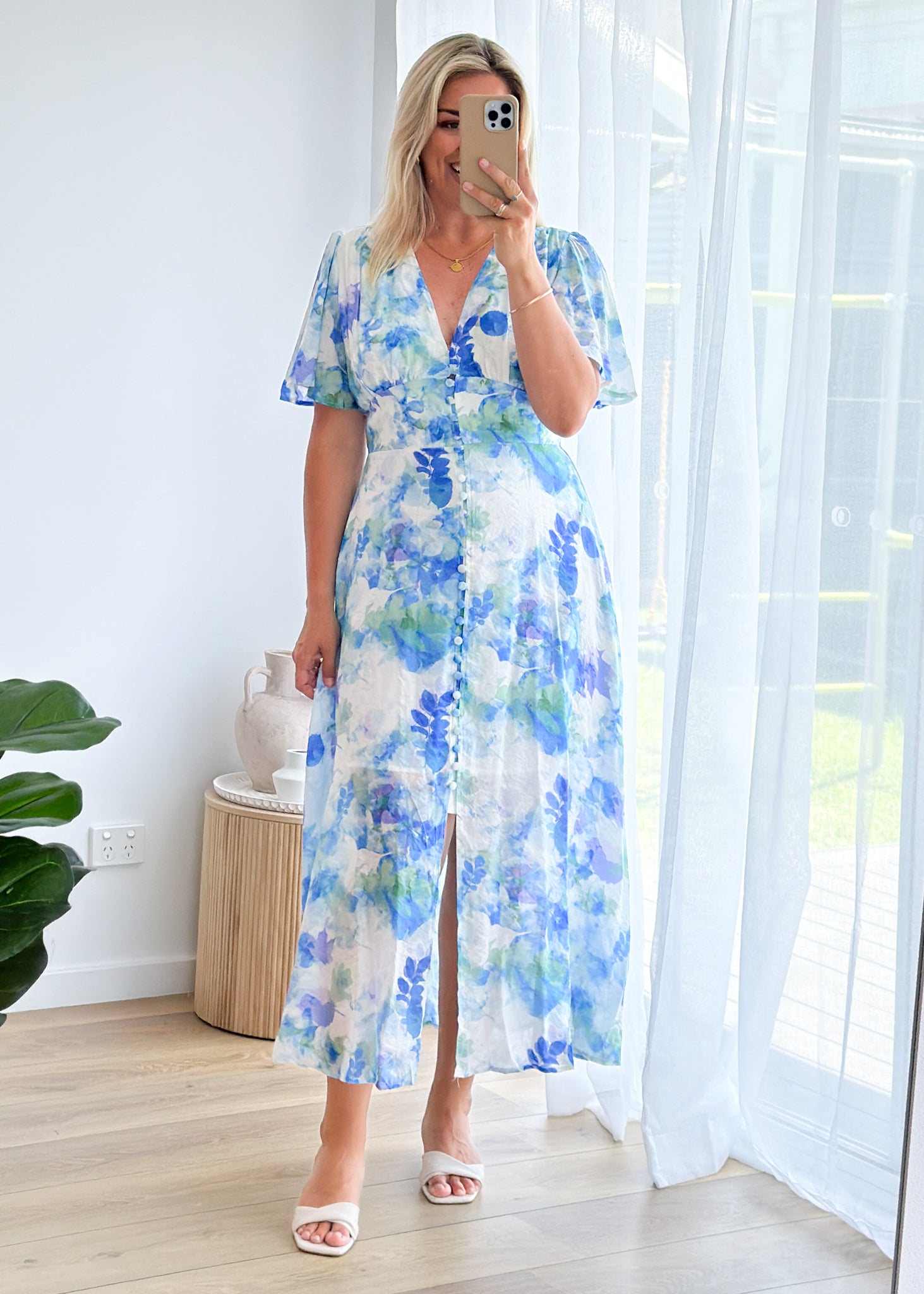 Zazu Maxi Dress - Blue Abstract