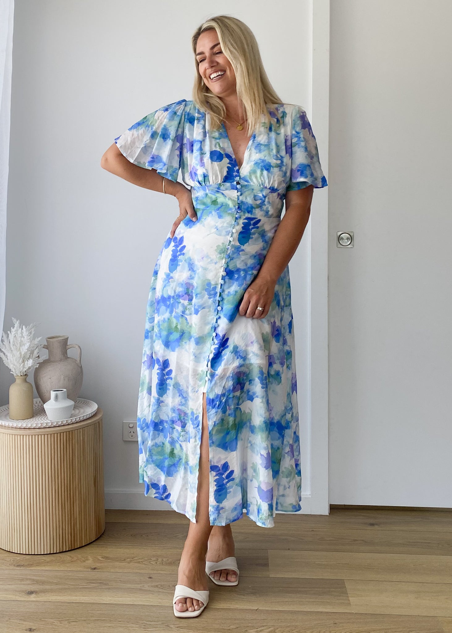 Zazu Maxi Dress - Blue Abstract