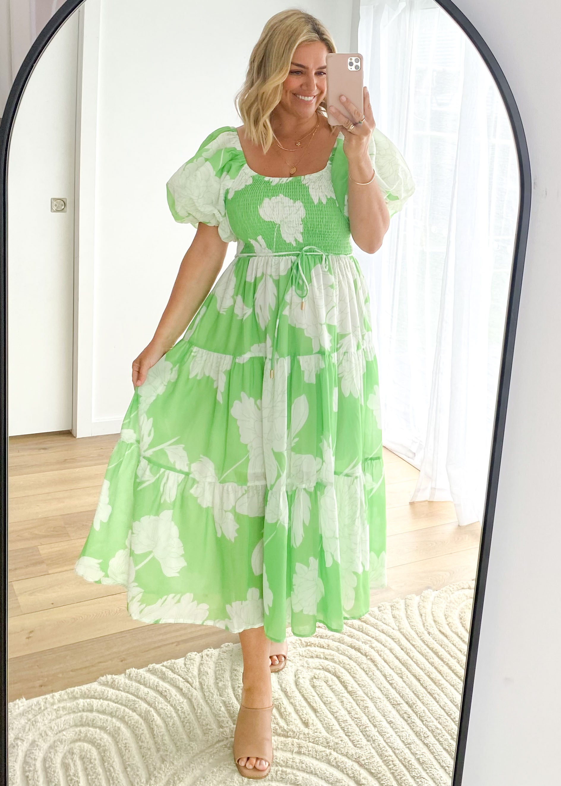 Mariani Maxi Dress - Lime Floral