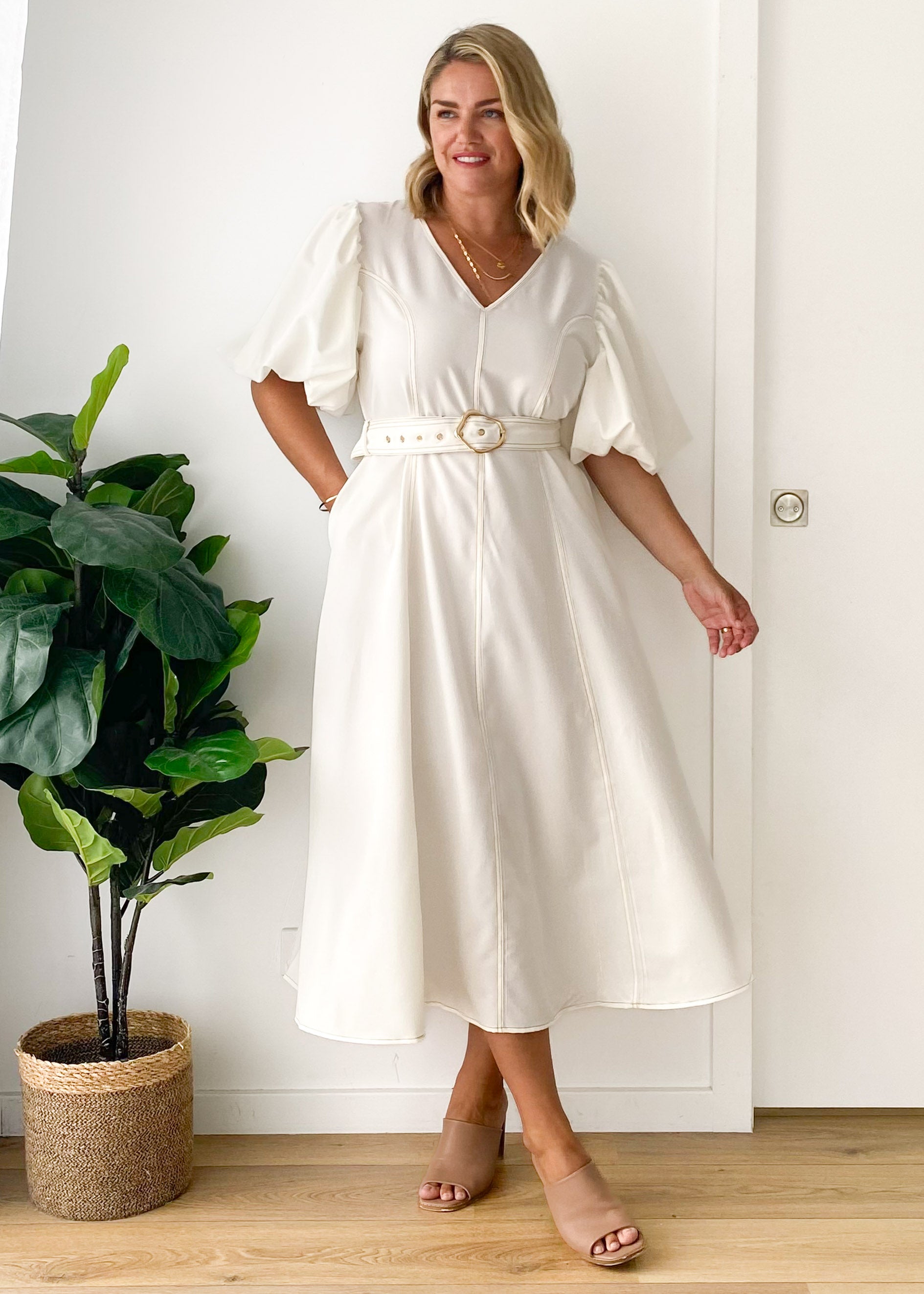 Pam Midi Dress - Off White