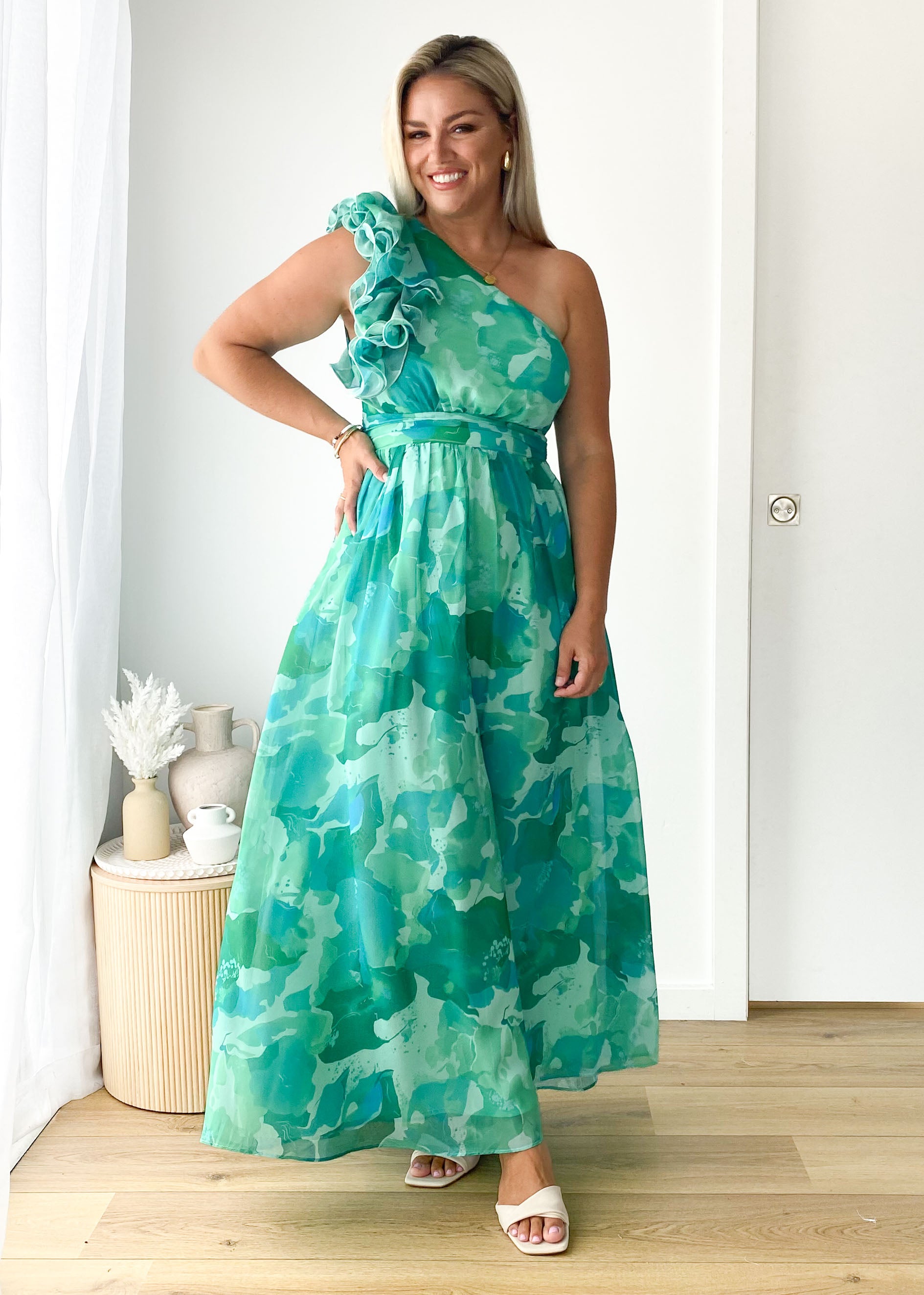 Layana Maxi Dress - Green Rush