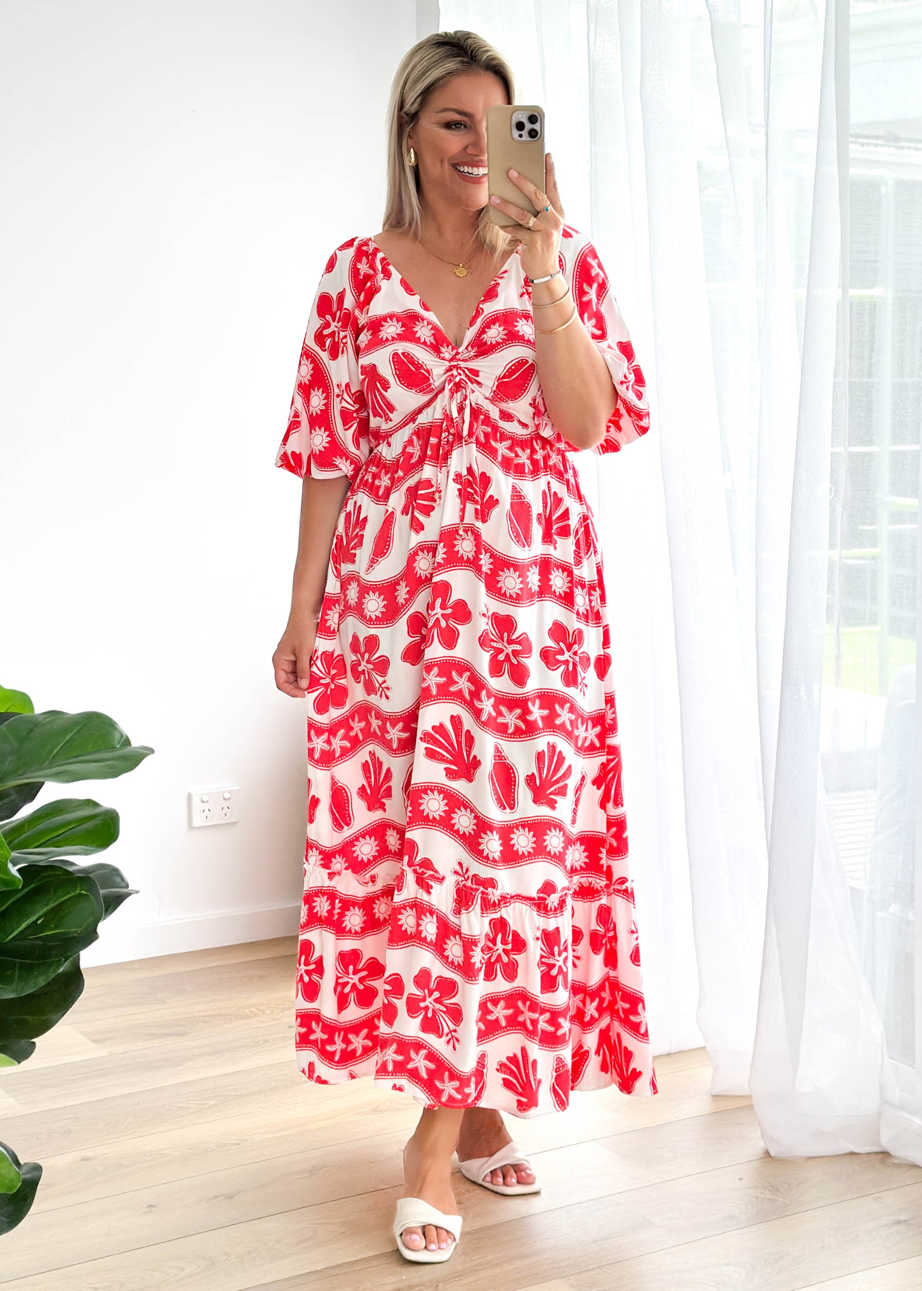 Franklin Maxi Dress - Red Kaida