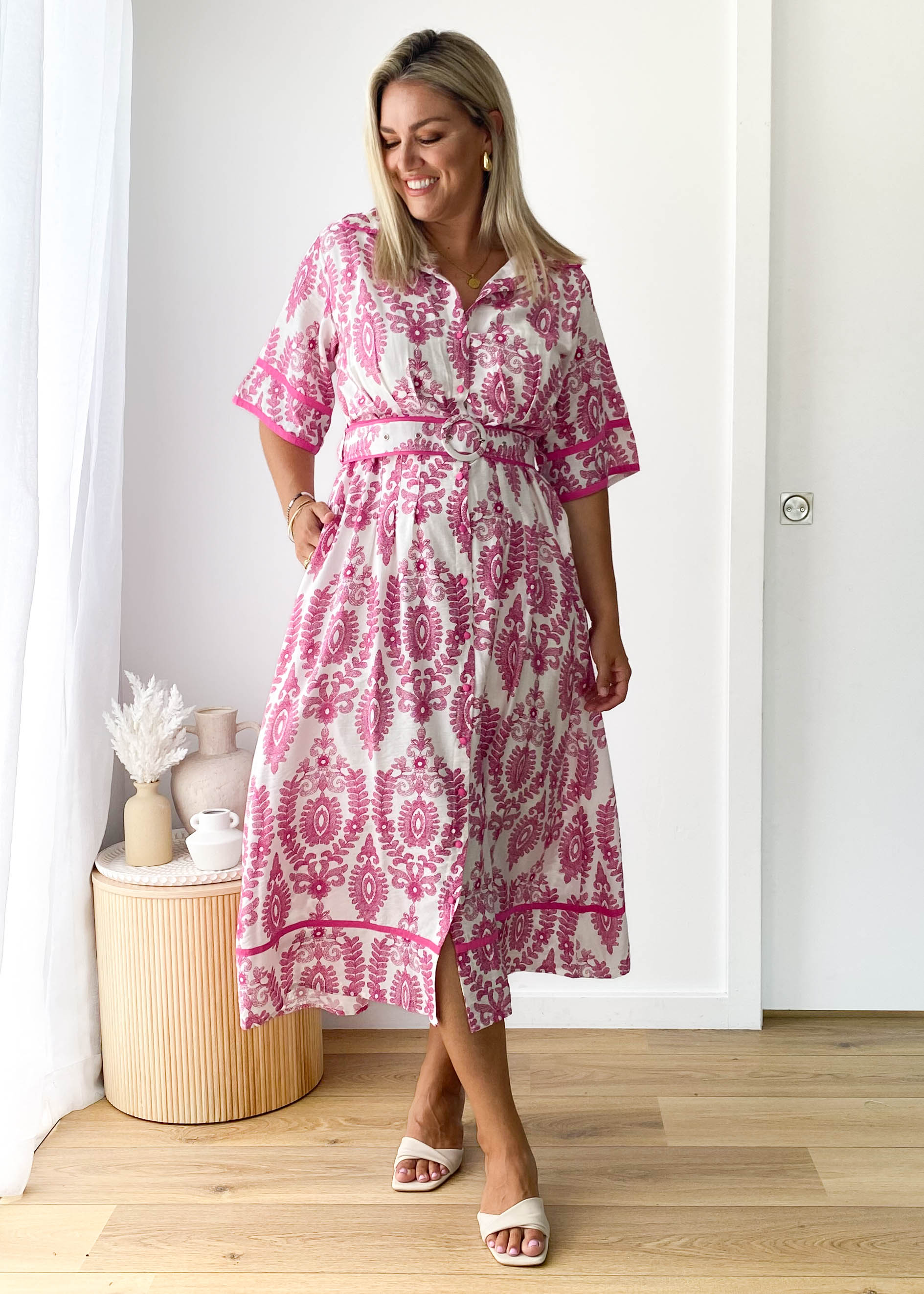 Wonderlight Maxi Dress - Pink Paisley