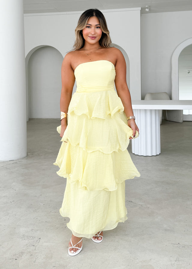 Neo Strapless Maxi Dress - Lemon