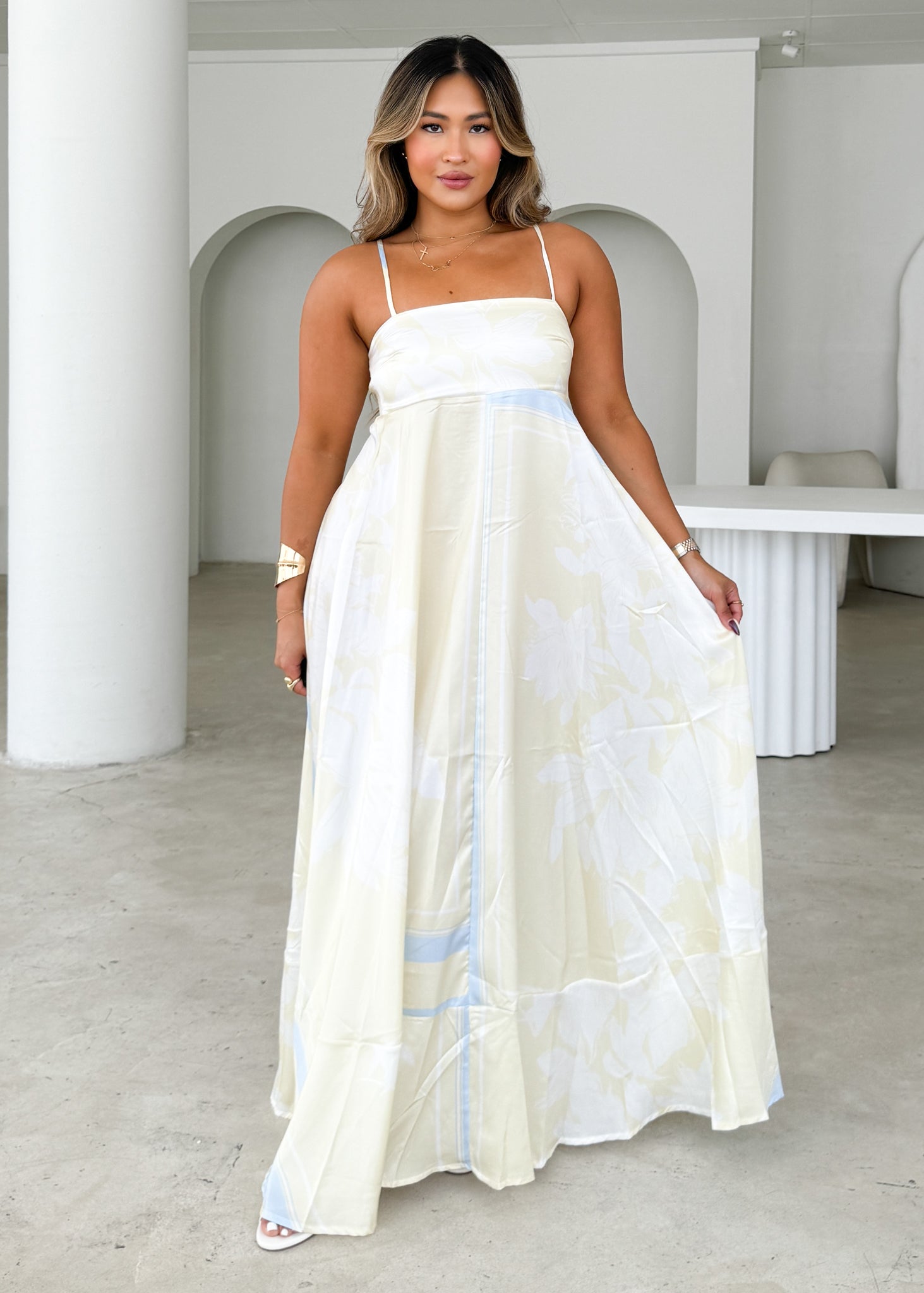 Elide Maxi Dress - Lemon Floral