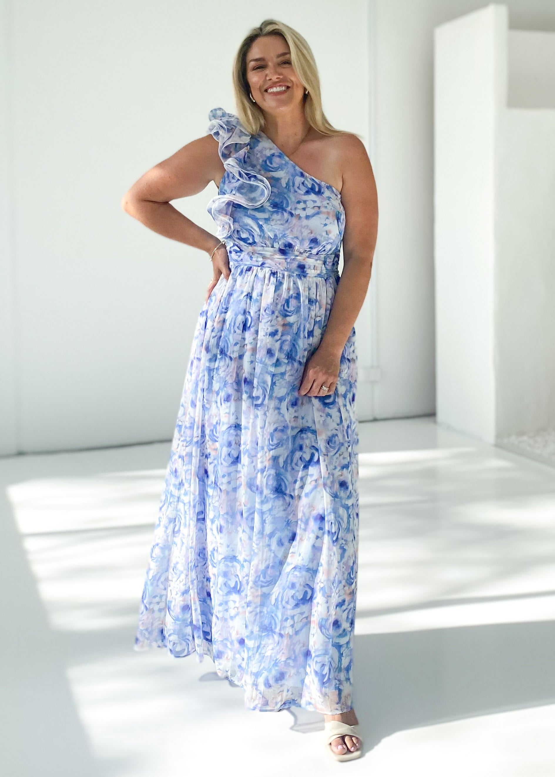 Layana Maxi Dress - Peony Blue