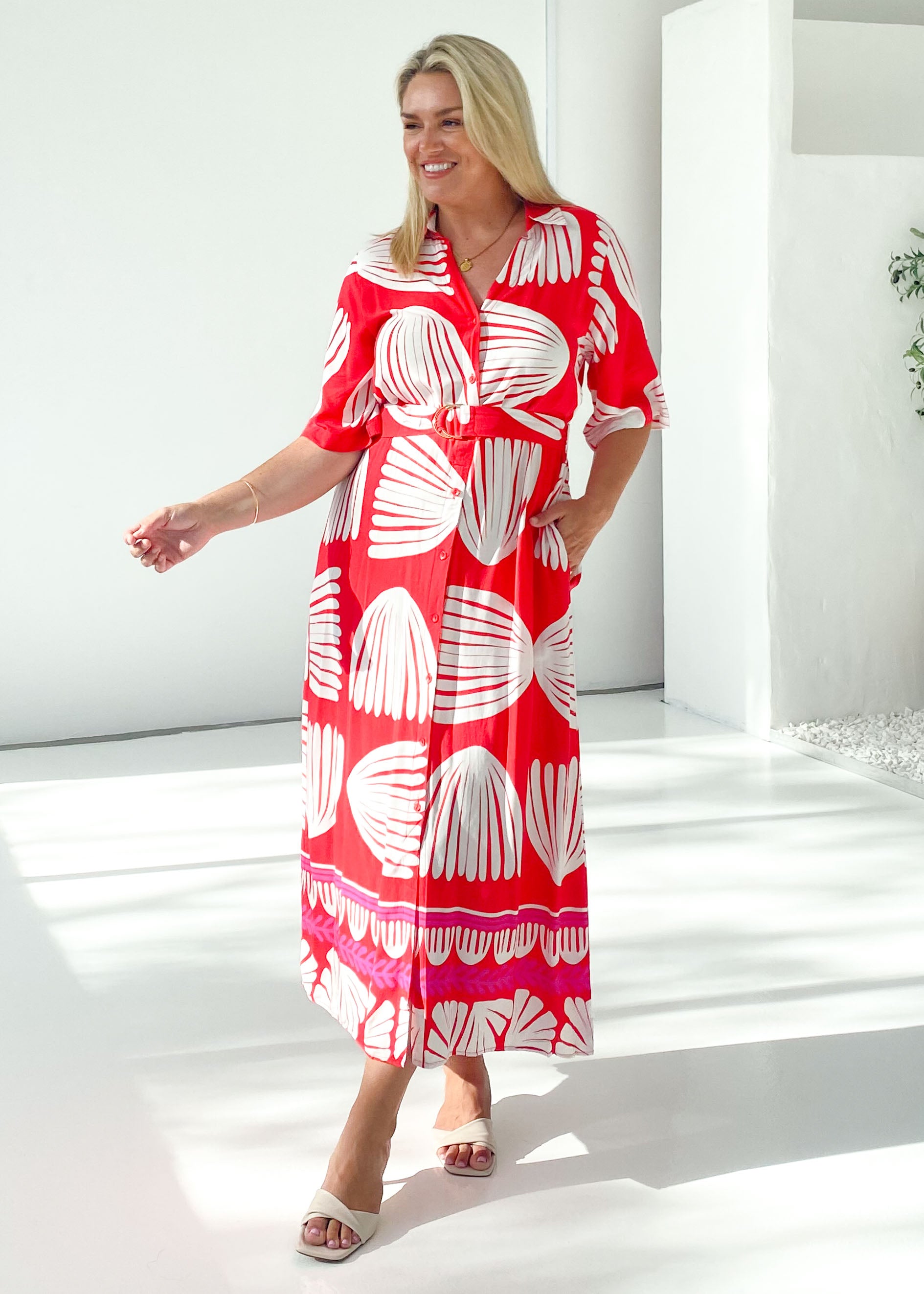 Parisa Midi Dress - Tallulah Red