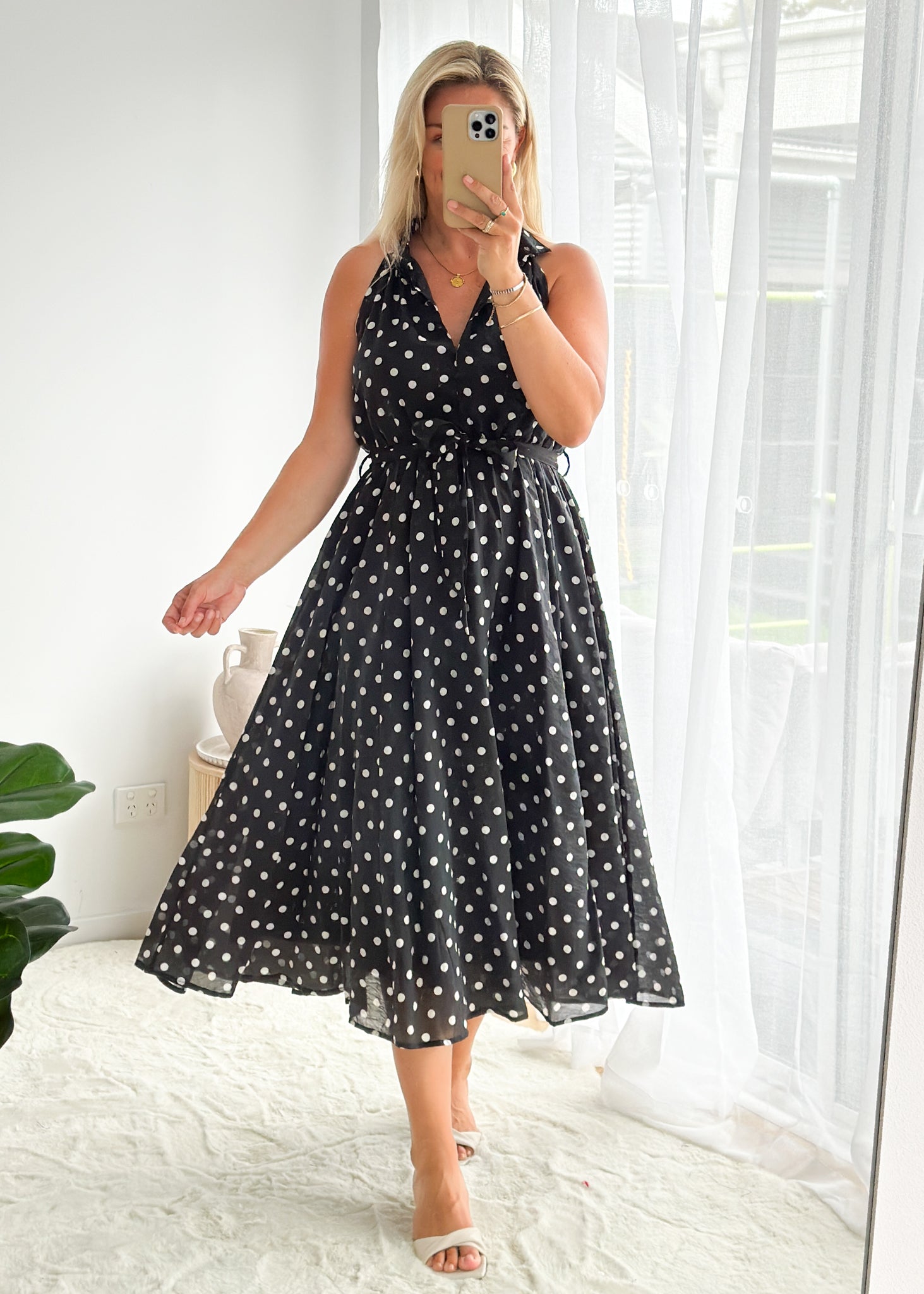 Benson Midi Dress - Black Spot