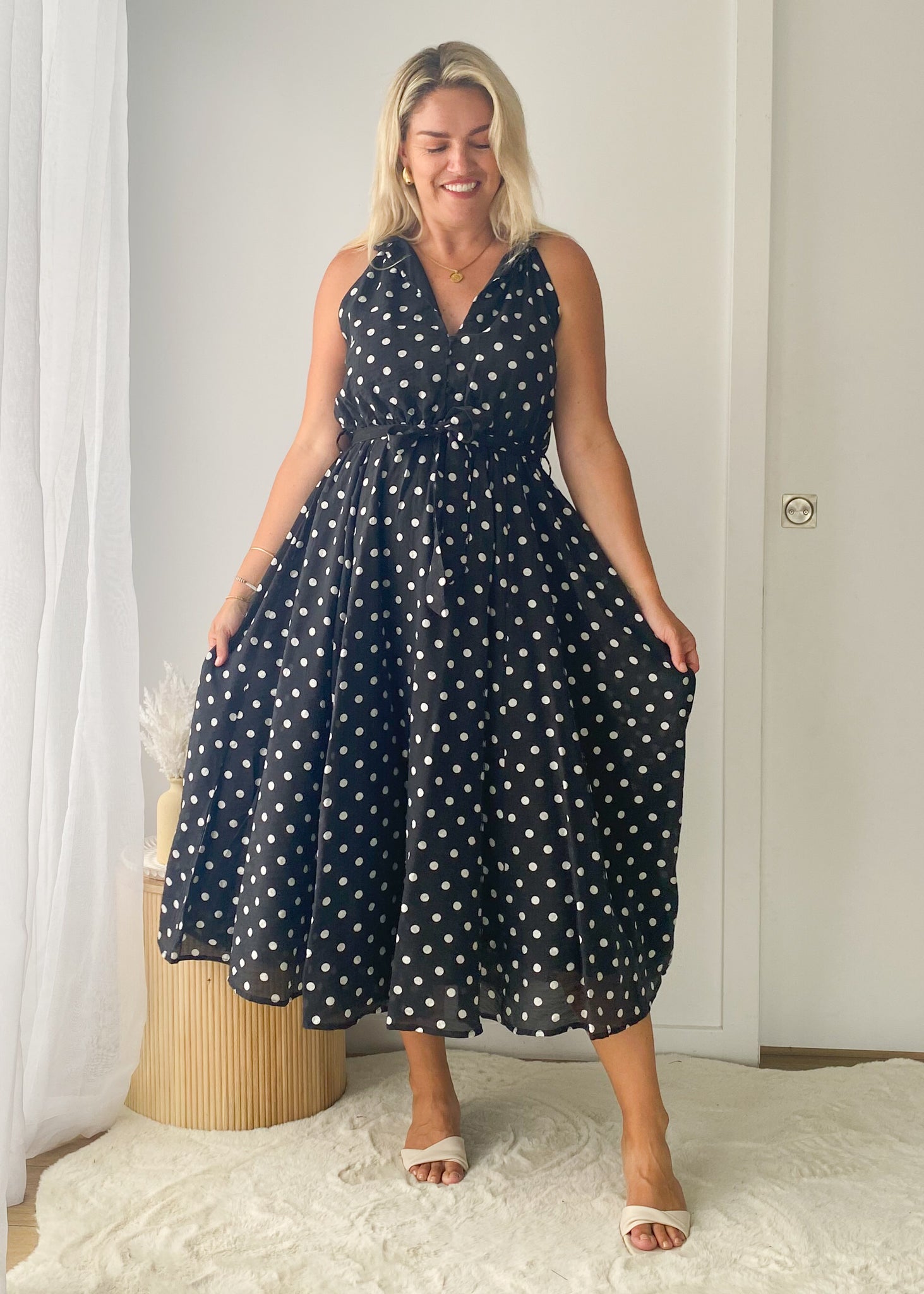 Benson Midi Dress - Black Spot