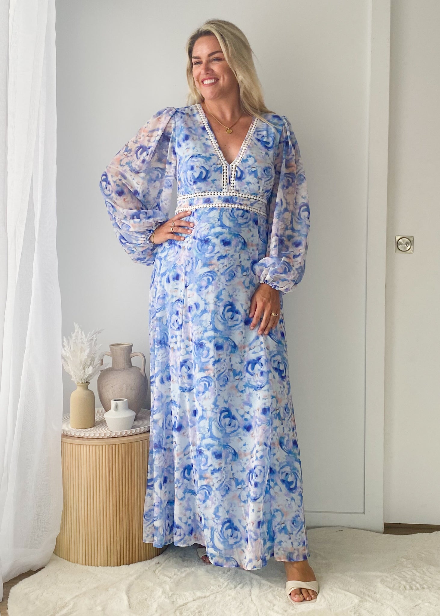 Fontana Midi Dress - Peony Blue