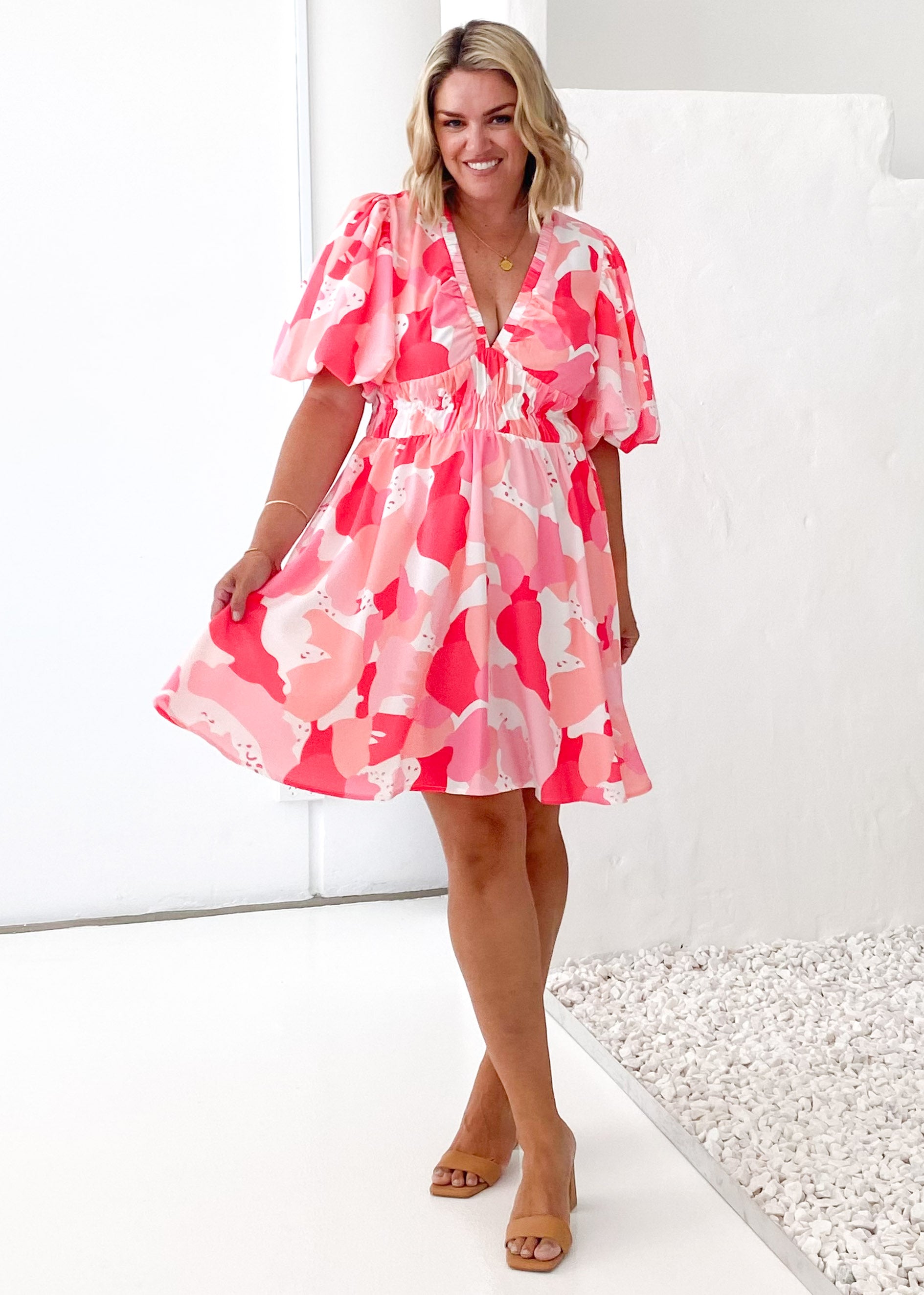 Twisoria Dress - Pink Abstract