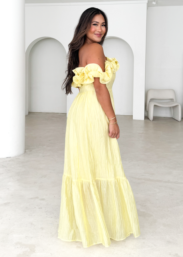 Marlow Off Shoulder Maxi Dress - Lemon