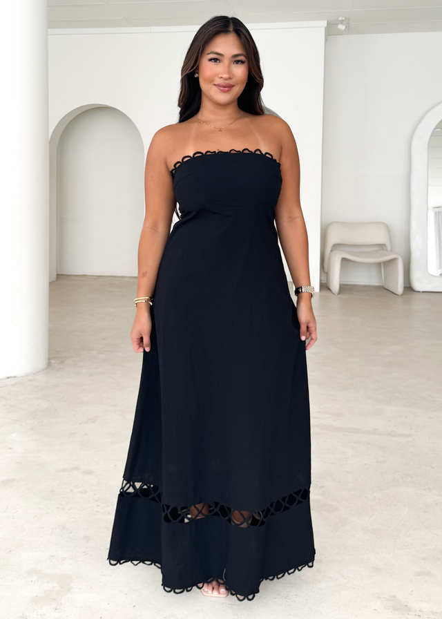 Fiorah Strapless Maxi Dress - Black