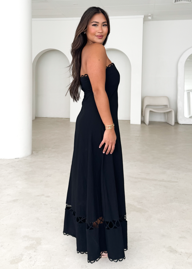 Fiorah Strapless Maxi Dress - Black