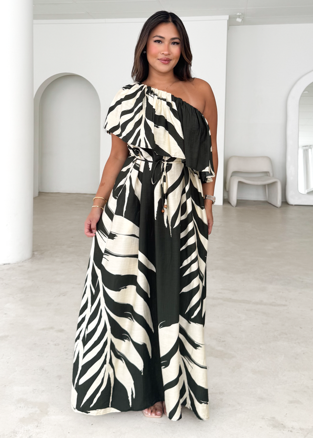 Karsyn One Shoulder Maxi Dress - Fern