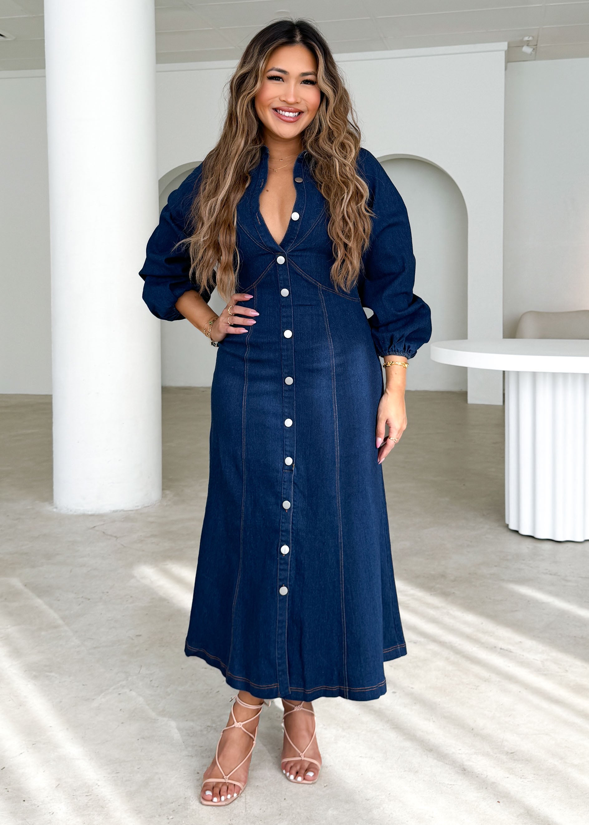 Cooper Denim Midi Dress - Indigo