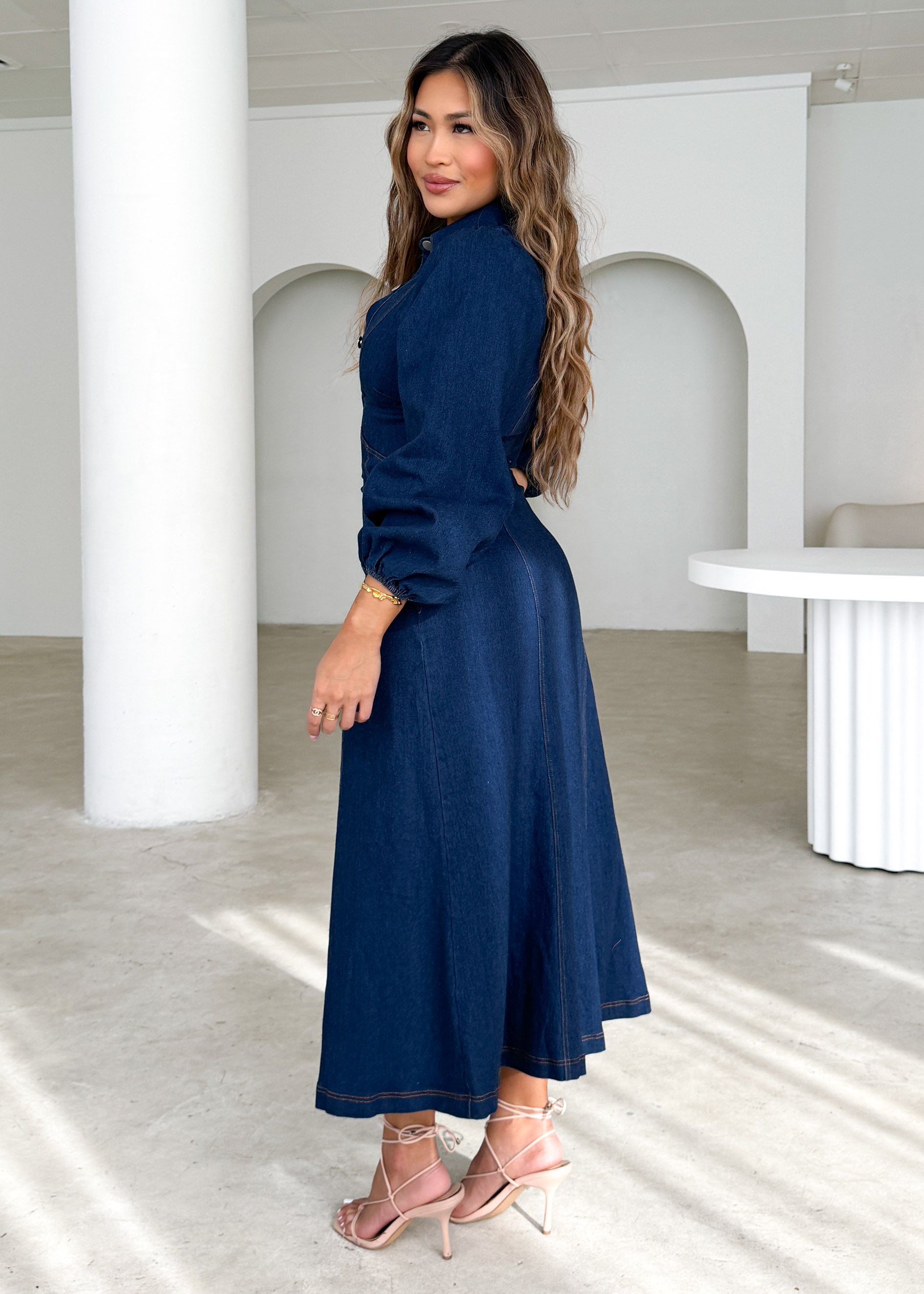 Cooper Denim Midi Dress - Indigo