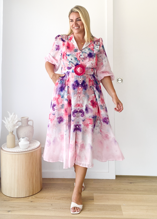 Mykaela Midi Dress - Lavender Blossom