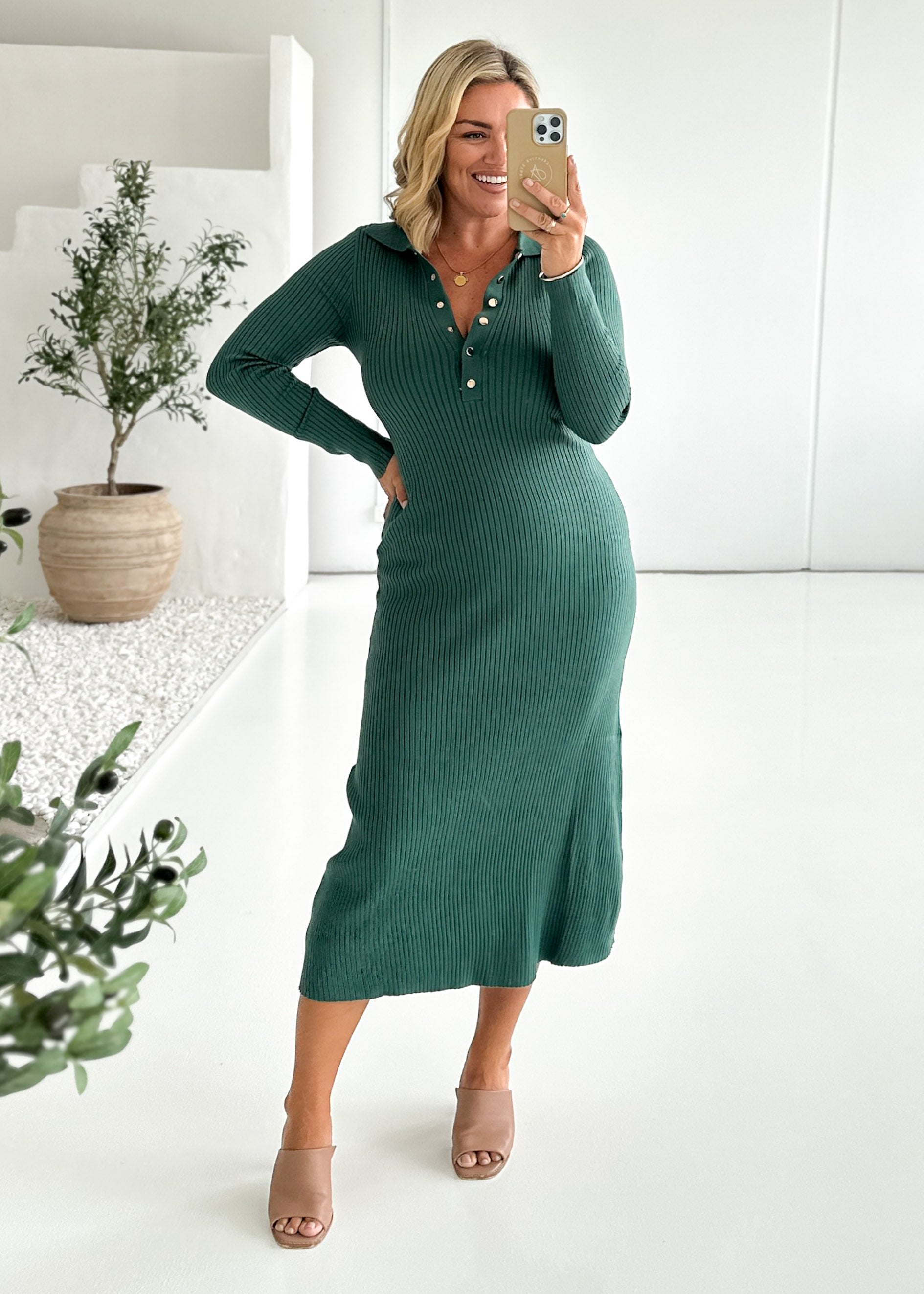 Helen Knit Maxi Dress - Emerald