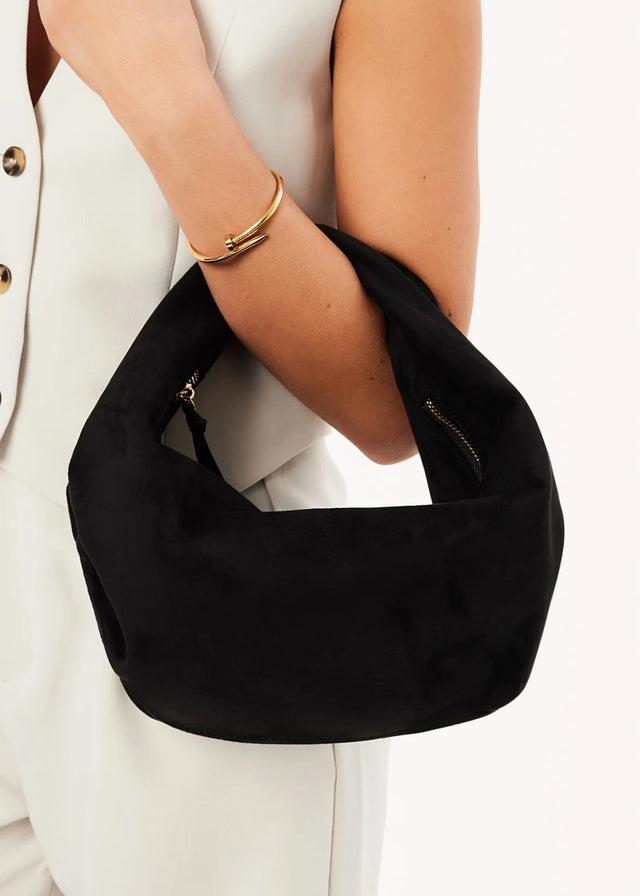 Renee Shoulder Bag - Black Suede