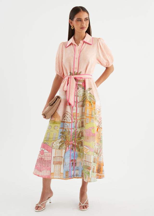 Alysa Midi Dress - Havana Pink