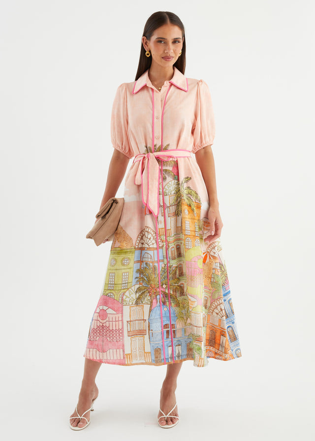 Alysa Midi Dress - Havana Pink