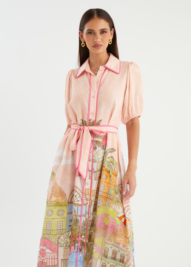 Alysa Midi Dress - Havana Pink