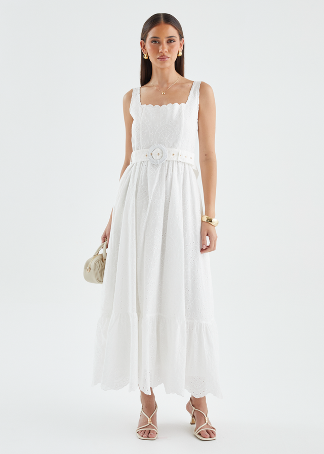 Kamilla Maxi Dress - White Anglaise