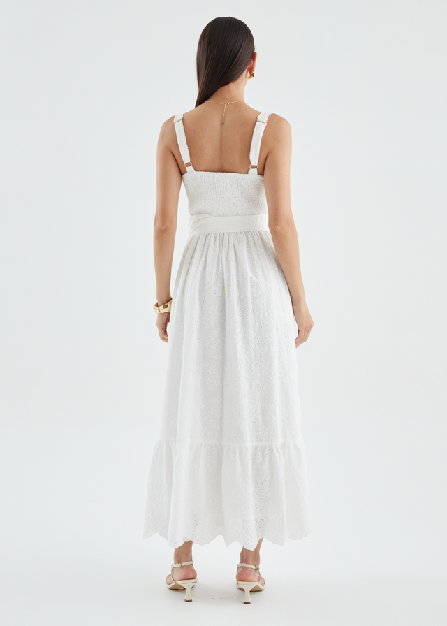 Kamilla Maxi Dress - White Anglaise