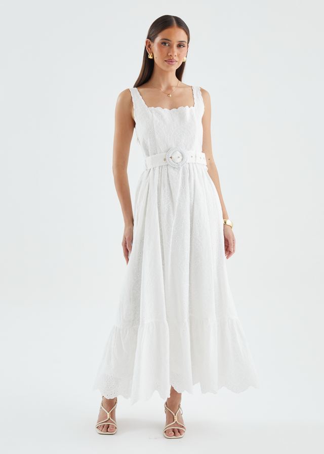 Kamilla Maxi Dress - White Anglaise