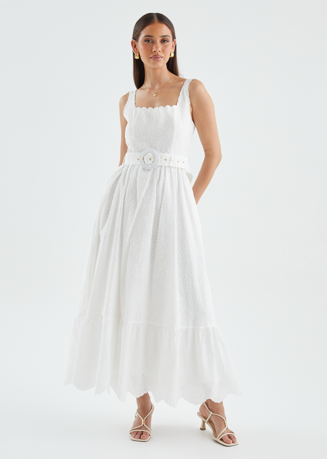 Kamilla Maxi Dress - White Anglaise