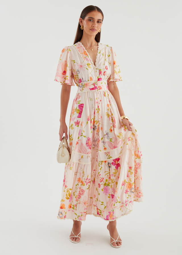 Leoni Maxi Dress - Pink Floral
