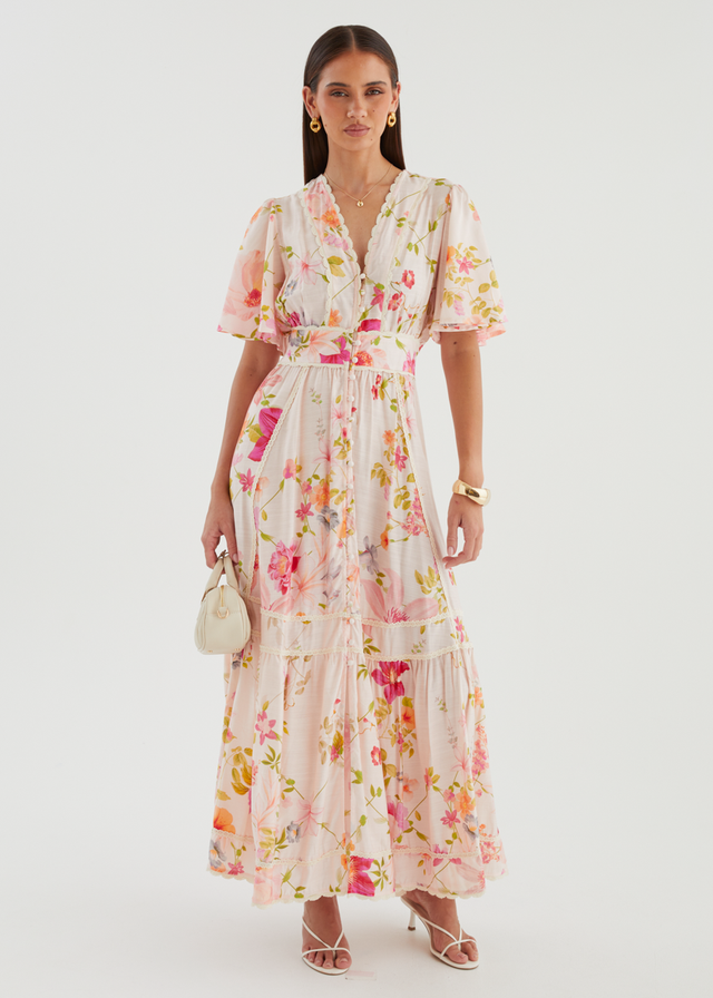Leoni Maxi Dress - Pink Floral