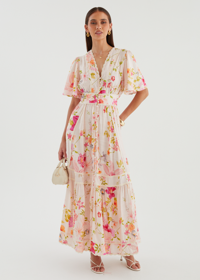 Leoni Maxi Dress - Pink Floral