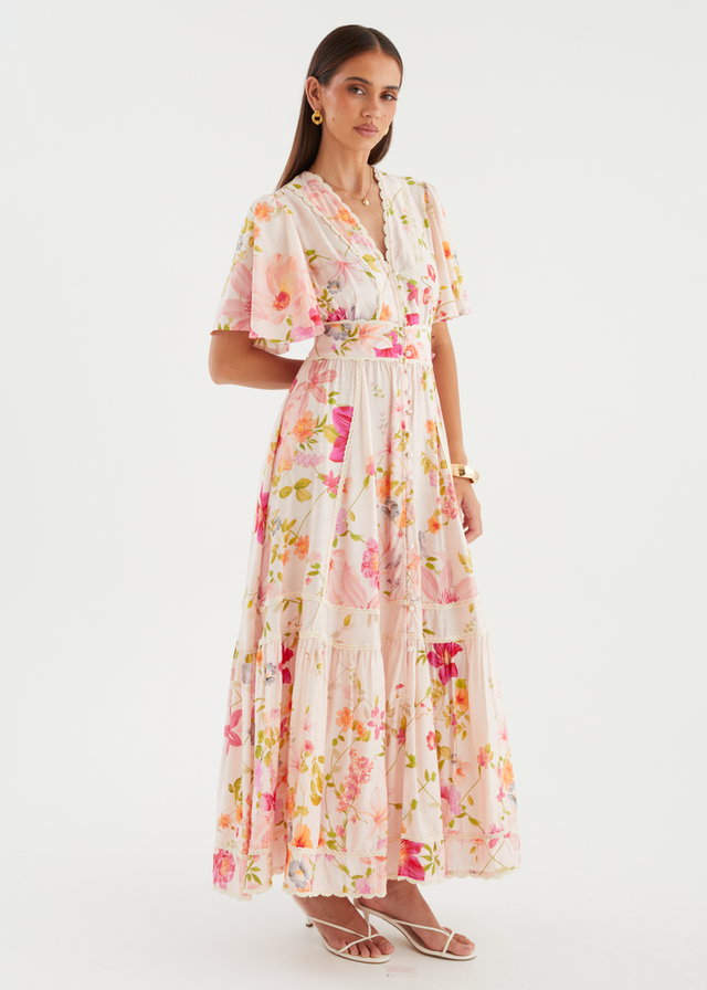 Leoni Maxi Dress - Pink Floral