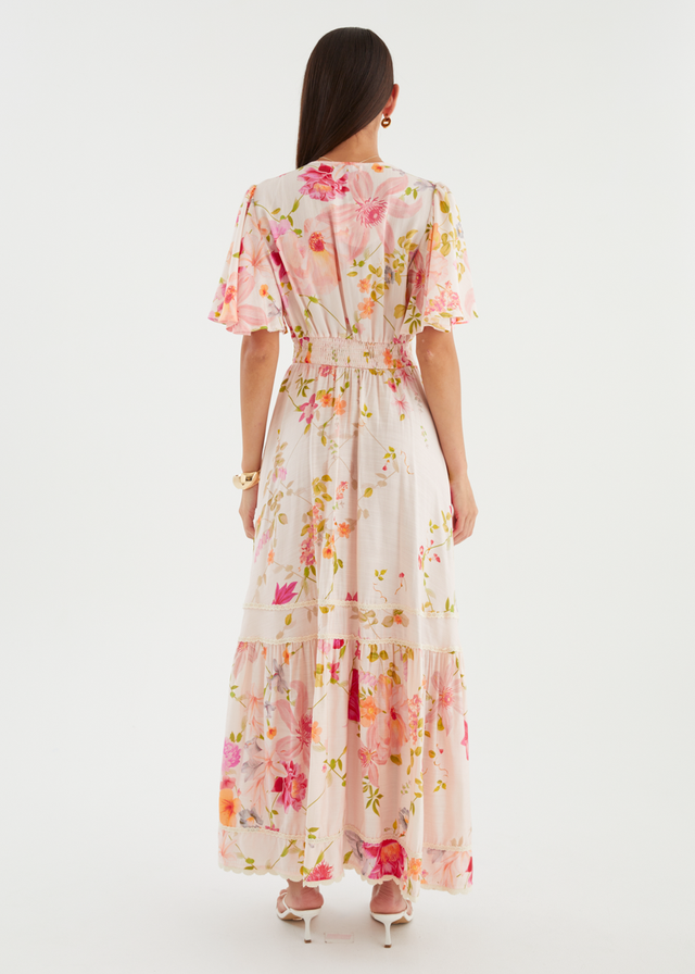 Leoni Maxi Dress - Pink Floral