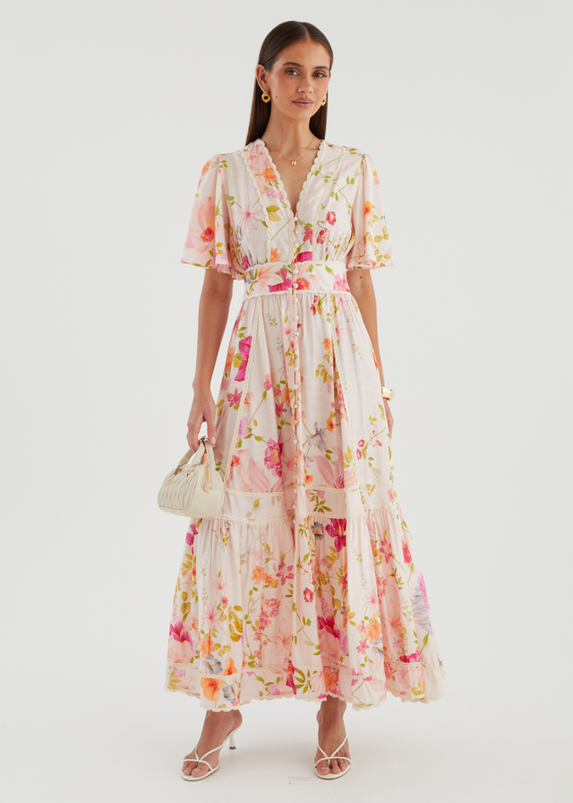 Leoni Maxi Dress - Pink Floral