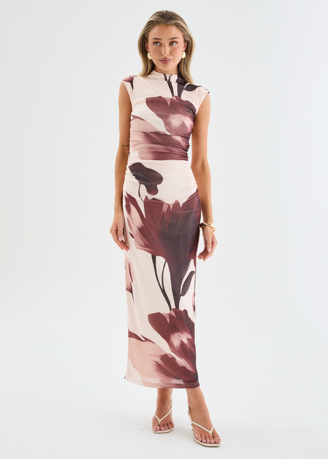 Alicia Midi Dress - Chocolate Floral