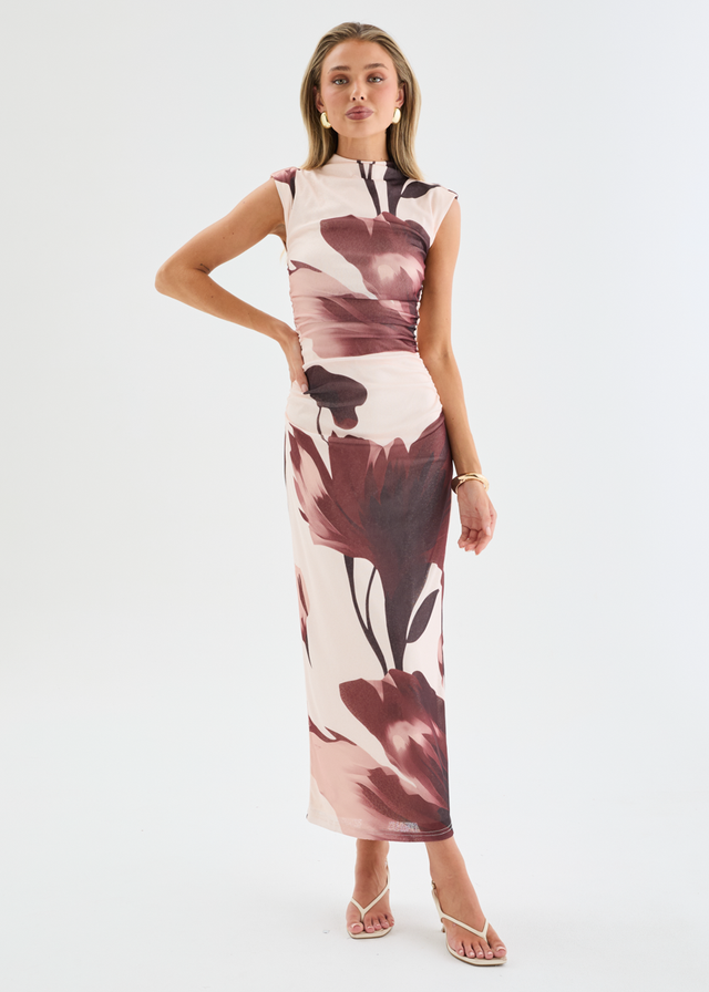 Alicia Midi Dress - Chocolate Floral