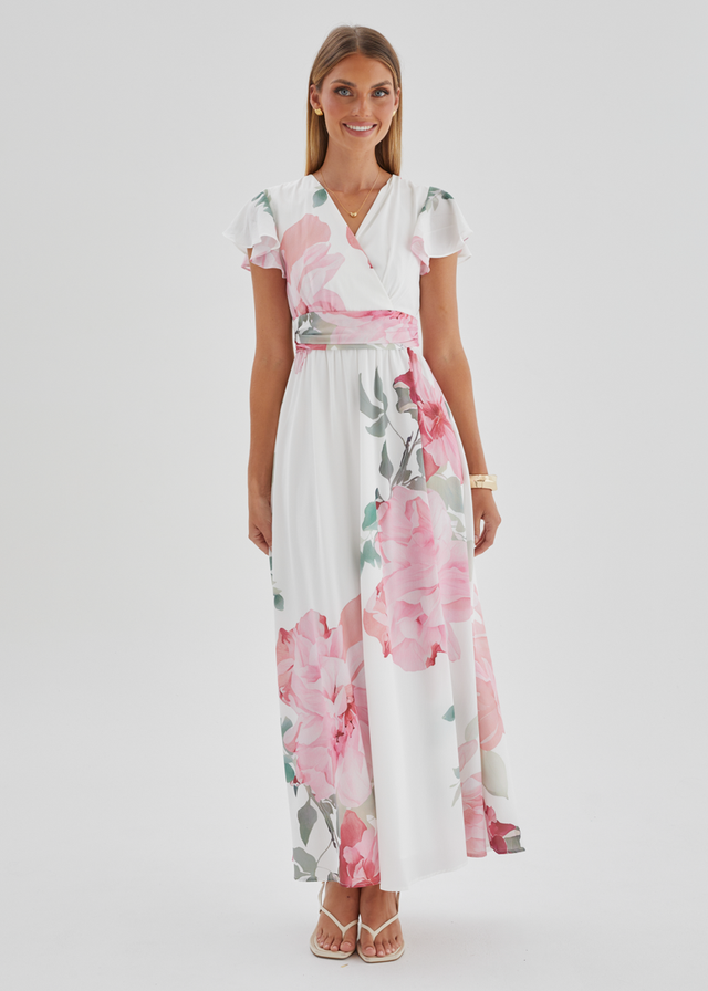 Marcella Maxi Dress - Pink Flowers