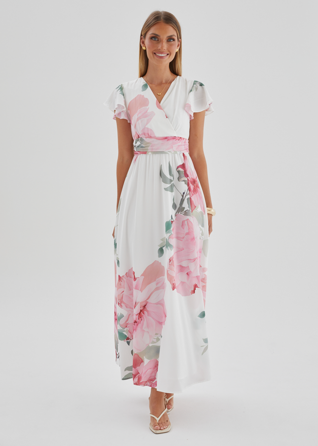 Marcella Maxi Dress - Pink Flowers