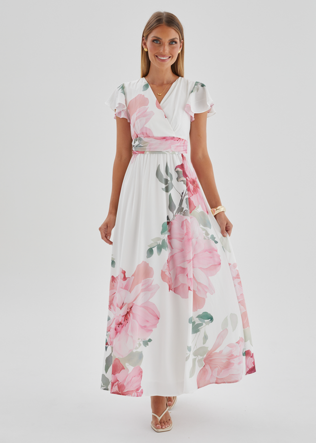 Marcella Maxi Dress - Pink Flowers