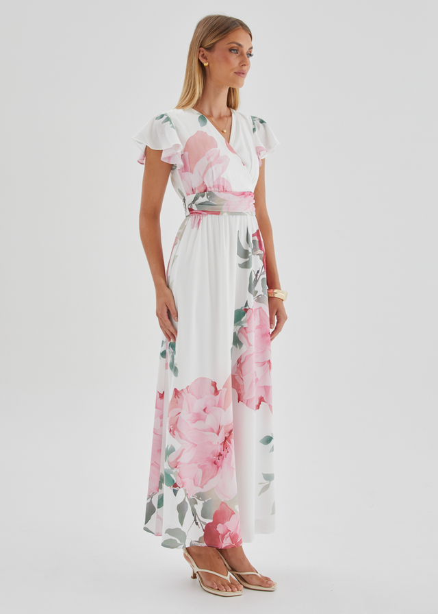 Marcella Maxi Dress - Pink Flowers