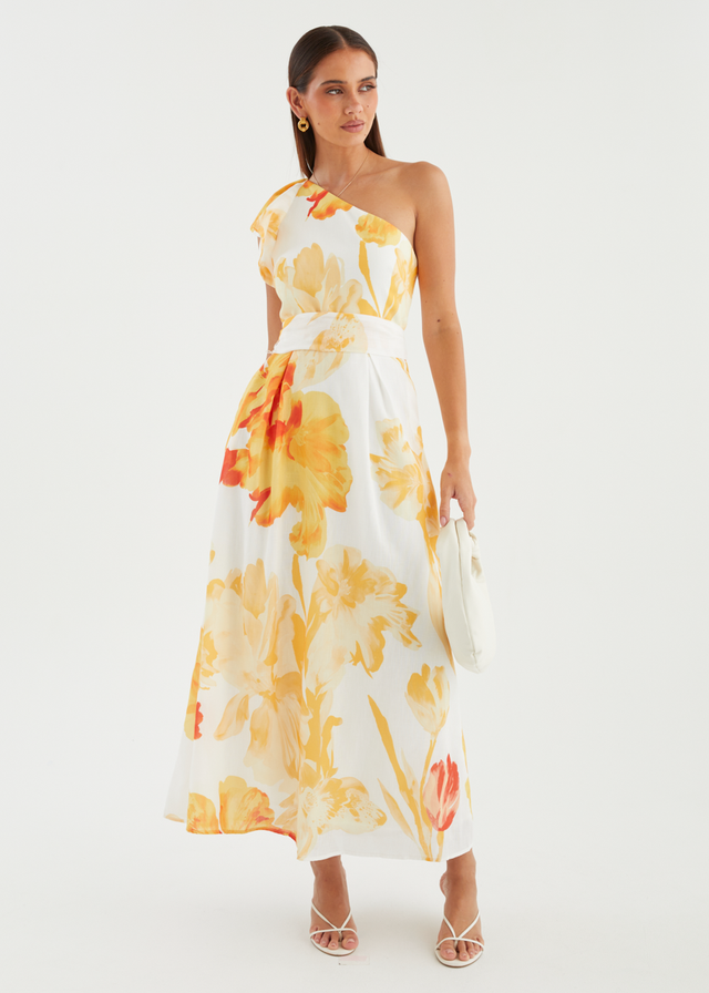 Alvaro One Shoulder Midi Dress - Marigold